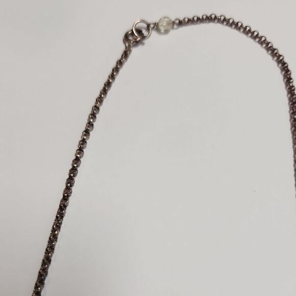 Sterling Silver And Pearl Leaf Pendant Necklace 925 - Picture 6 of 7